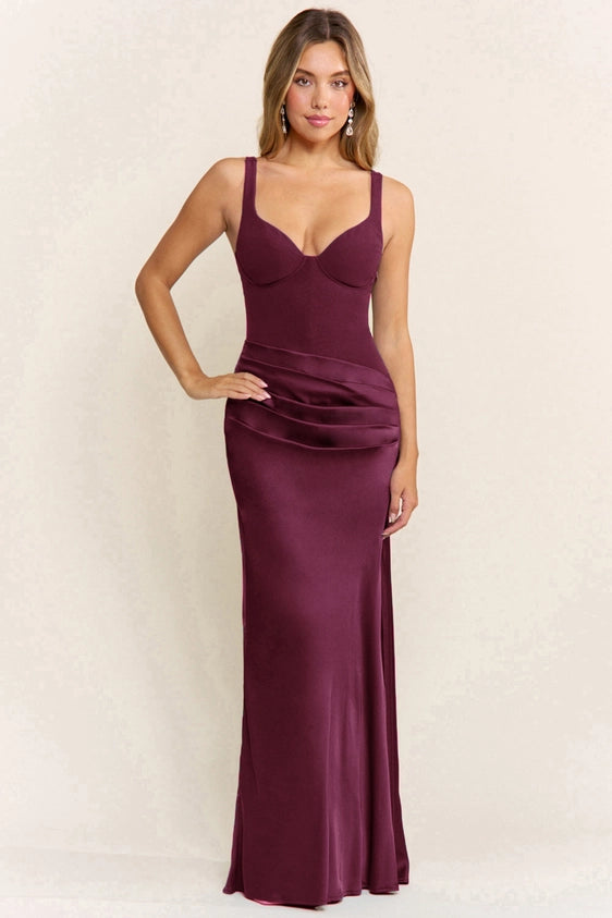 Deep V Neck Sleeveless Maxi Dress