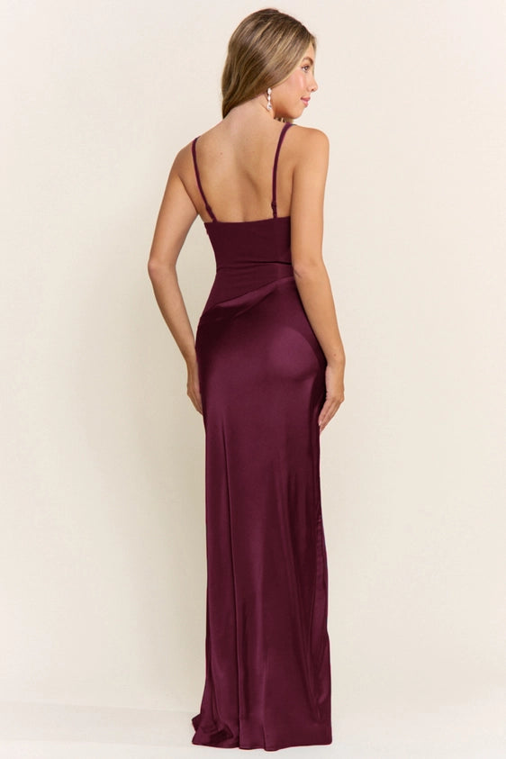 Deep V Neck Sleeveless Maxi Dress
