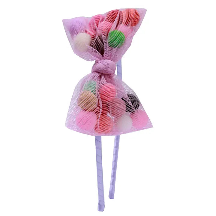 Pom Pom Bow Headband