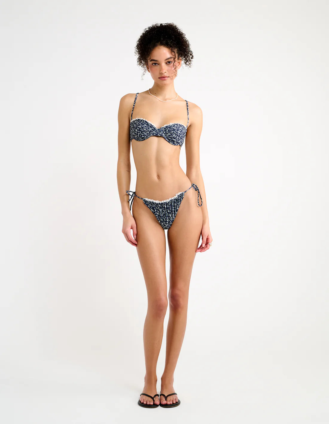 Navy Floral Bikini Set