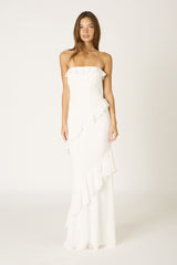 Strapless Ruffle Tiered Maxi Dress