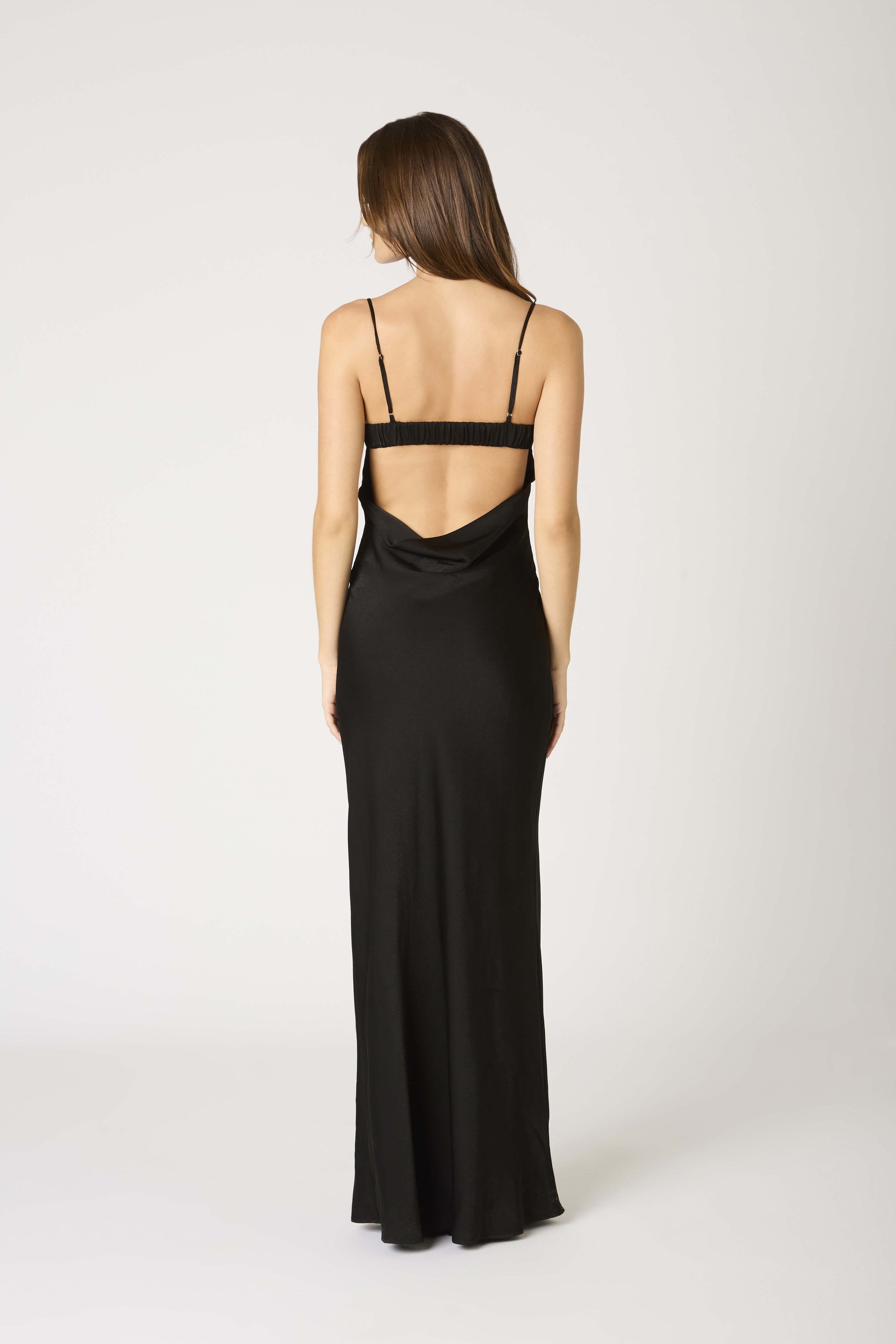 Satin Tie Front Slip Maxi Dress