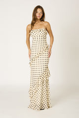 Polka Dot Ruffle Maxi Dress