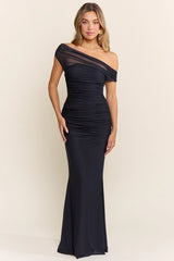 Fully Lined Mesh Maxi Dress