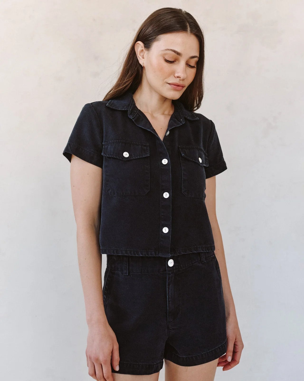 Short Sleeve Flap Pocket Shirt - Antique Black Wash