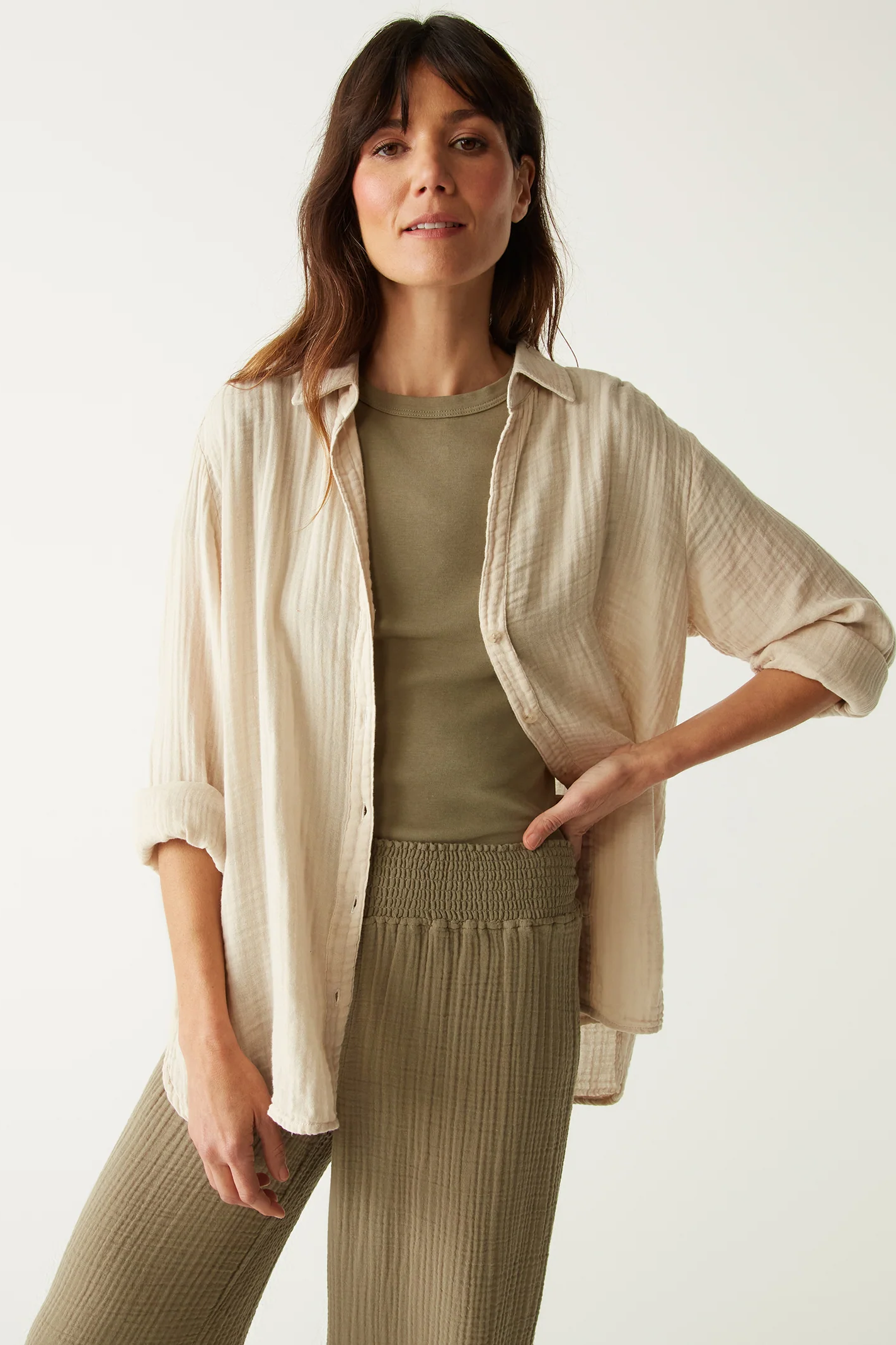 Leo Gauze Button Down
