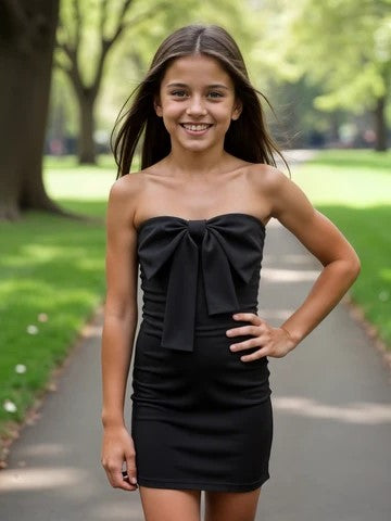 Girls Black Teddie Dress