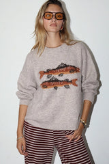 Trout Graphic Knit Sweater