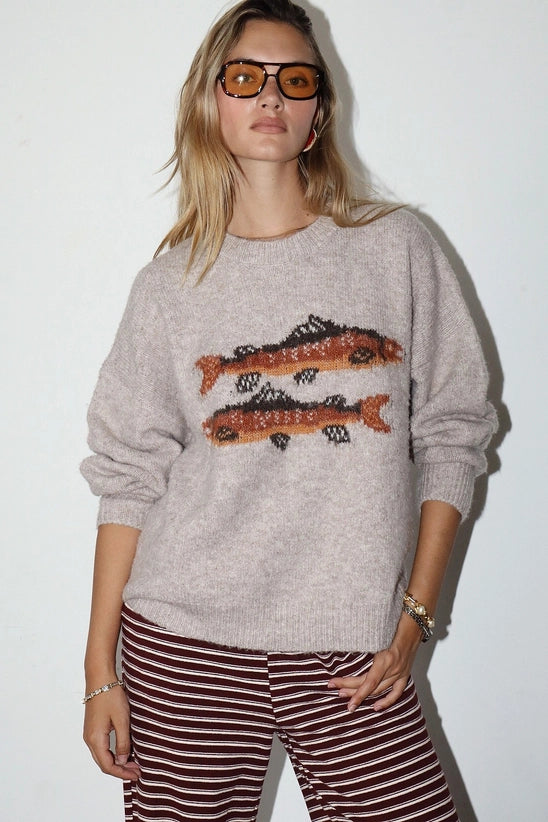 Trout Graphic Knit Sweater