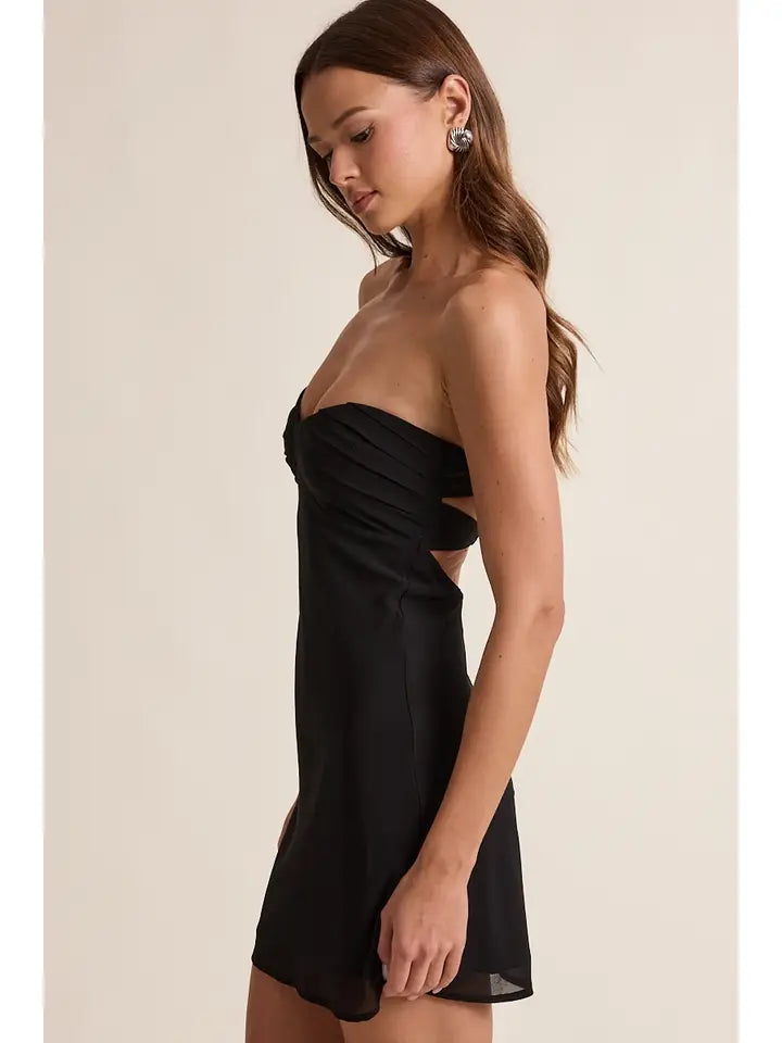 Sheer Open Back Mini Dress