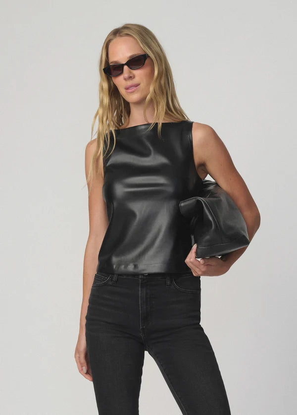 The Vegan Leather Boatneck Tank