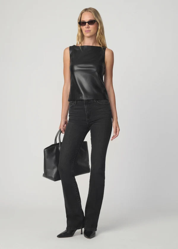 The Vegan Leather Boatneck Tank