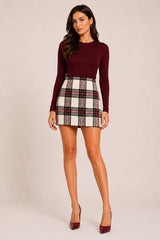 Wool Plaid Mini Skirt