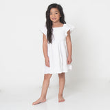 Girls White Smocked Cover Up Dress