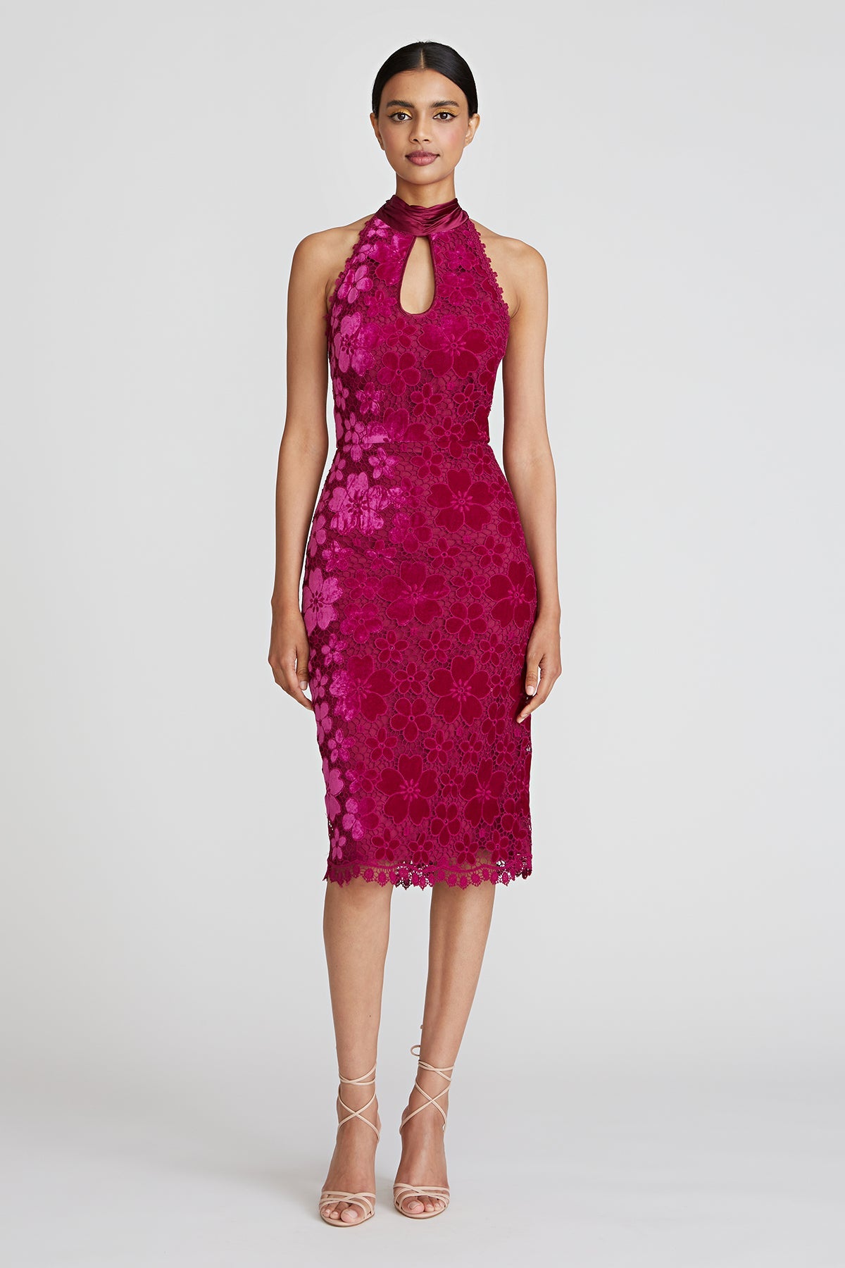 THEIA Andrea Bow Back Midi Dress in Plumeria 2 THEIA Andrea Bow Back Midi Dress in Plumeria 2