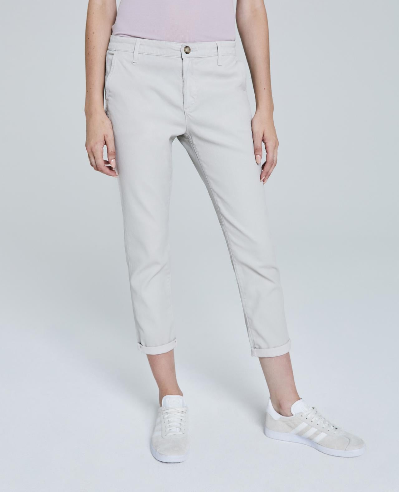 AG by Adriano Goldschmied light pale smoke leatherette Caden pant