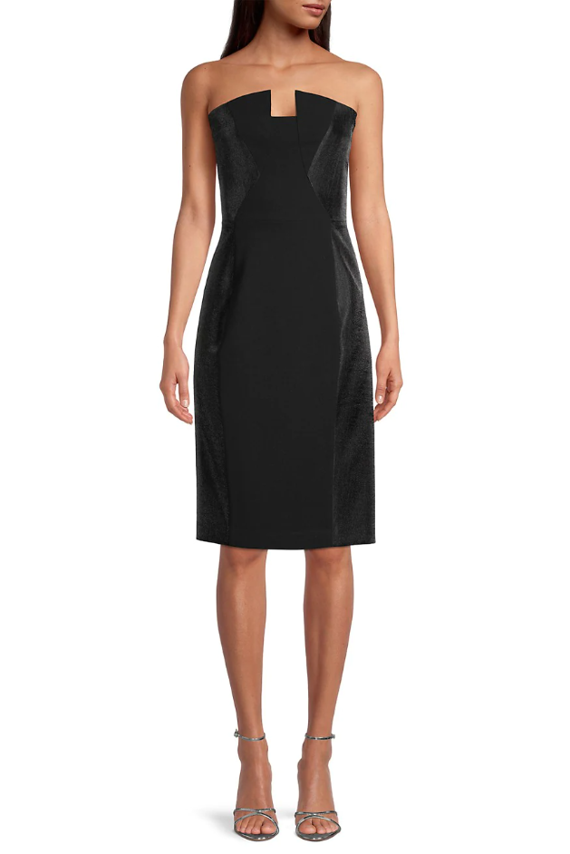 Lena Color Block Dress Black-Black / 10