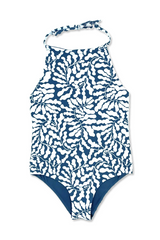 Girls Navy Kelp Riviera reversible swimsuit