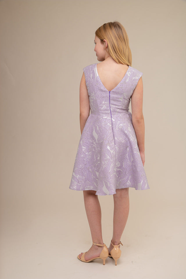 Lilac Floral Cap Sleeve Dress Lilac Floral Cap Sleeve Dress